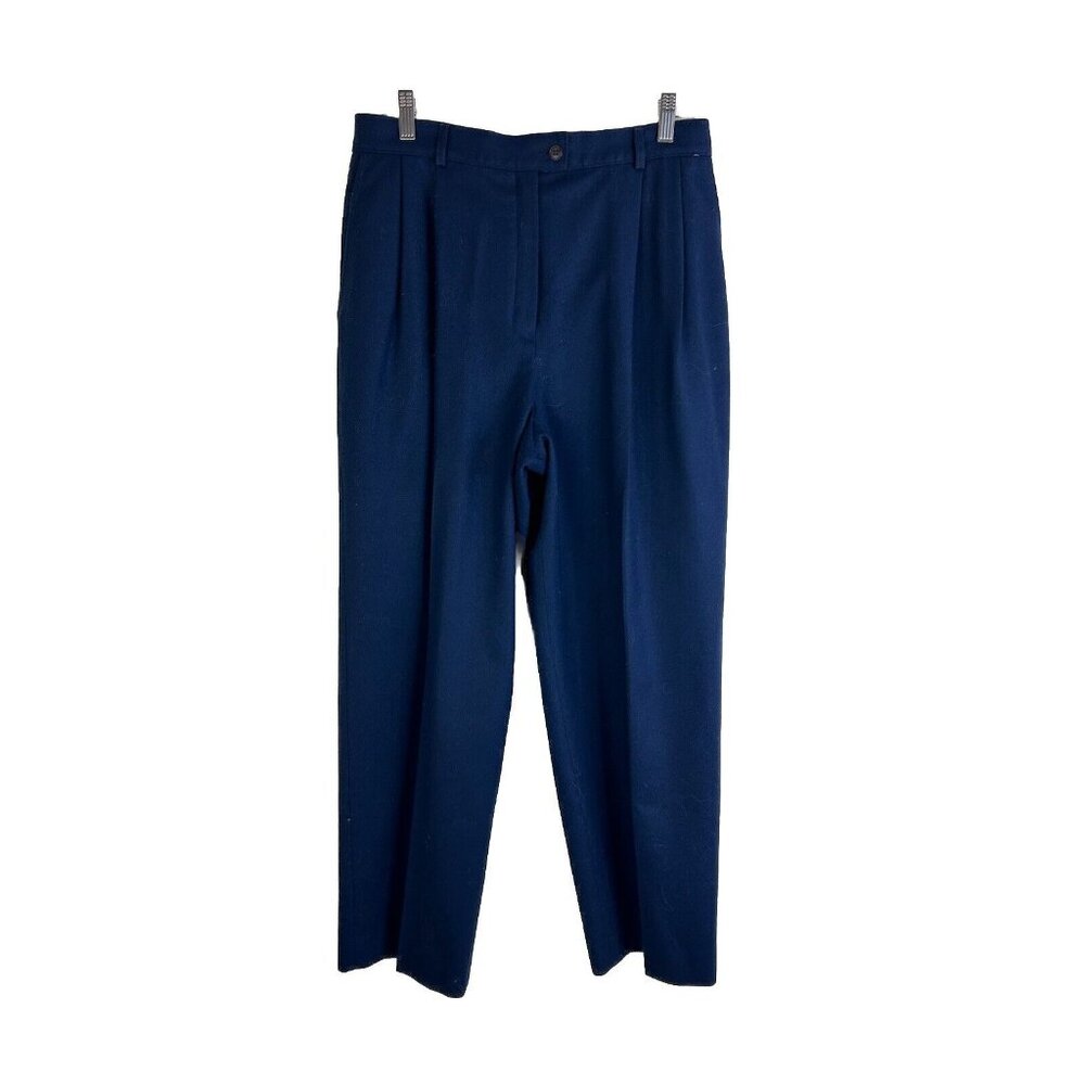 Pendleton Navy Blue Straight-Leg Wool Pants